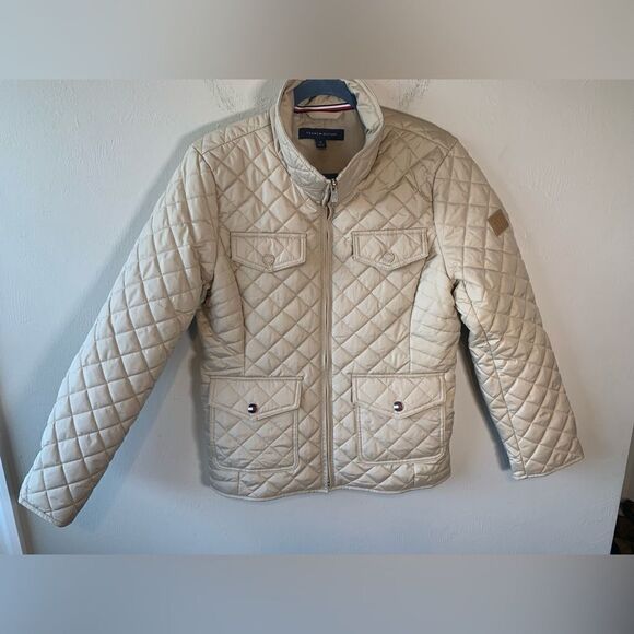Tommy Hilfiger cream  quilted zip-up jacket size M - Picture 2 of 12